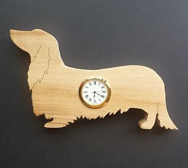 long haired dachshund Clock